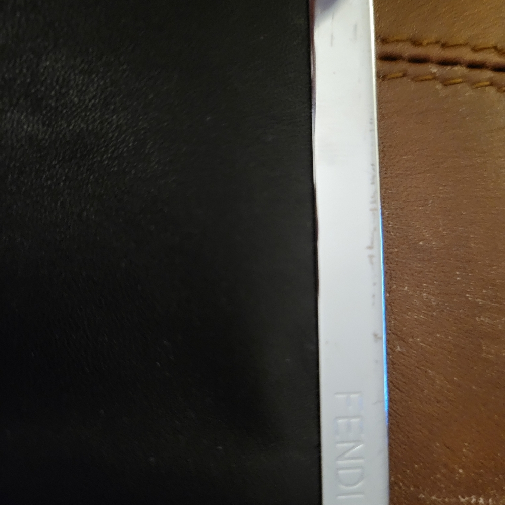 Fendi Black and Silver Leather Pouch - Picture 3 of 7